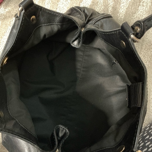 Authentic GUCCI GG Sukey Shoulder HandBag Guccissima Leather Black -PreOwned - Picture 9 of 16